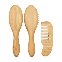 SET 3PCS.BRUSH-COMB NAT.BAMBOO ME-UNI NATURAL ..
