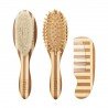 SET 3PCS.CEPILLO-PEINE BAMBÚ N ME-UNI S.NATURAL/WALNUT ..
