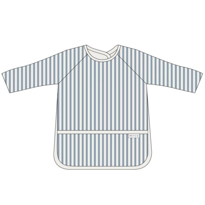 PU BIB WITH SLEEVES 9-18m ME-FAT STRIPE JEANS BLUE