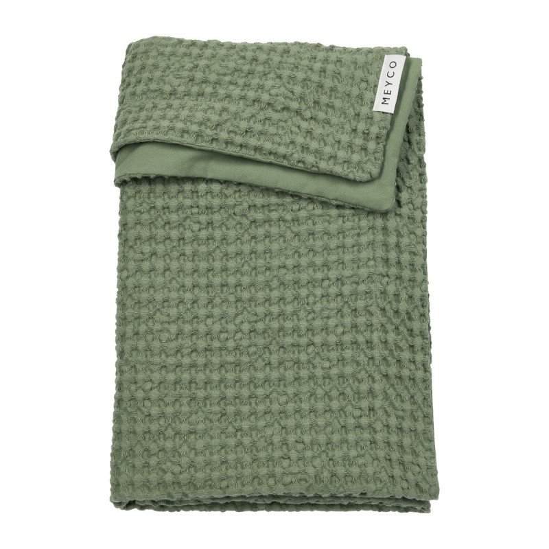 WAFFLE COTT.BLANKET CRIB TOG 1 75x100 CM ME-WAFFLE OLIVE GREEN