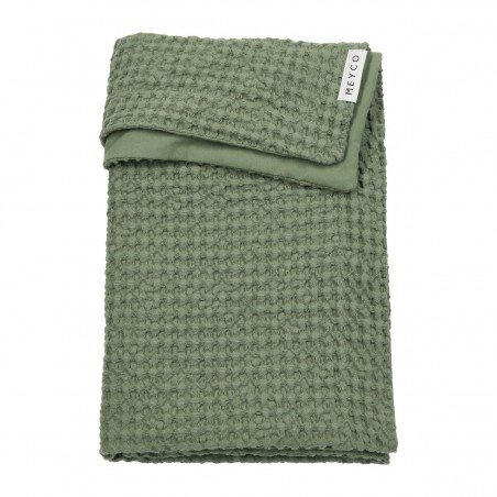 WAFFLE COTT.BLANKET CRIB TOG 1 75x100 CM ME-WAFFLE OLIVE GREEN