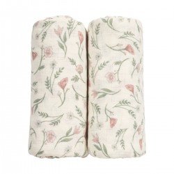 MUSLIN SWADDLES P.WASH. 2 PACK 120x120 CM ME-FLOWER MULTICOLOUR