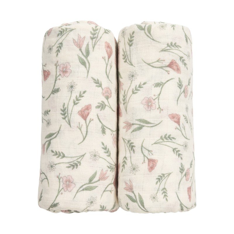 MUSLIN SWADDLES P.WASH. 2 PACK 120x120 CM ME-FLOWER MULTICOLOUR
