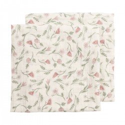 MUSLIN SQUARE PRE-WASH.2-PACK 70x70 CM ME-FLOWER MULTICOLOUR