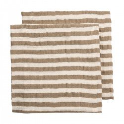 MUSELINA LAV. MEDIANA PACK 2 70x70 CM ME-FAT STRIPE TAUPE