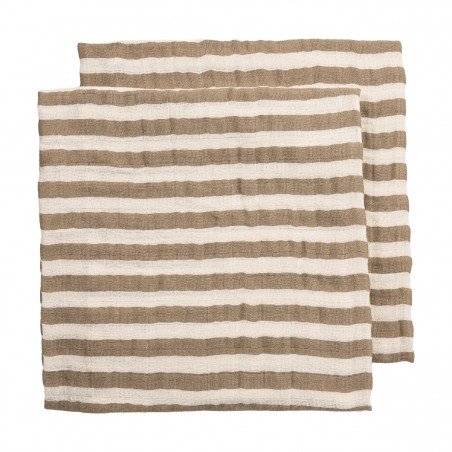 MUSELINA LAV. MEDIANA PACK 2 70x70 CM ME-FAT STRIPE TAUPE