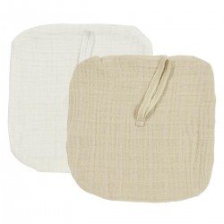 PACIFIER CLOTH P.W.MUSLIN 2 PK .. ME-UNI NATUREL/S.SAND