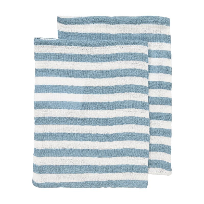 WASHCLOTH P.W.MUS. 2-PACK 20x17 CM ME-FAT STRIPE JEANS BLUE