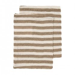 PACK 2 TOALLITAS MUS.LAVADA 20x17 CM ME-FAT STRIPE TAUPE