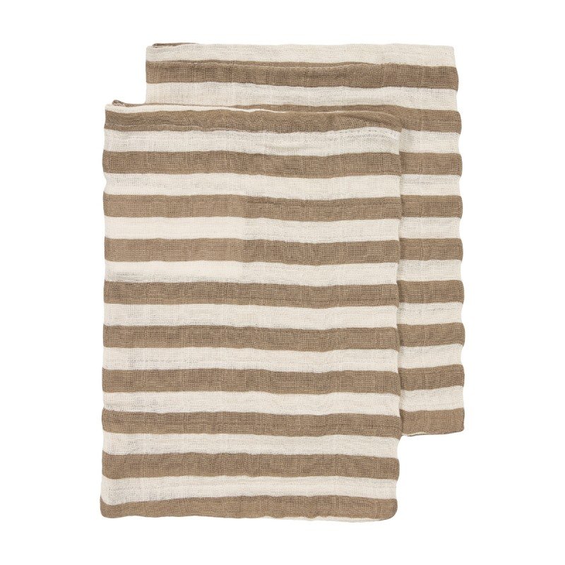 PACK 2 TOALLITAS MUS.LAVADA 20x17 CM ME-FAT STRIPE TAUPE