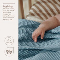 COTTON BLANKET CRIB 75x100 CM ME-RELIEF JEANS BLUE
