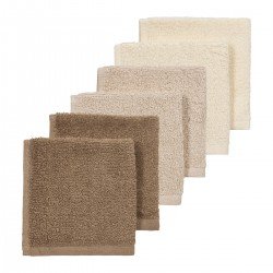 PACK 6 TOALLA FACIALES 30x30 CM ME-TERRY NAT/S.SAND/TAUPE