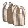 PACK 3 BABEROS RIZO CON VELCRO  4-24m ME-FAT STRIPE TAUPE