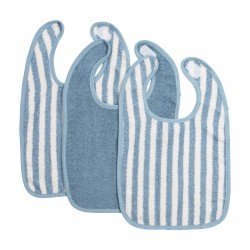 PACK 3 BABEROS RIZO CON VELCRO  4-24m ME-FAT STRIPE JEANS BLUE