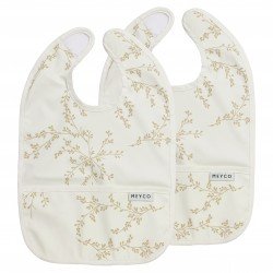 PACK 2 BABEROS CON BOLSILLO  4-24m ME-BRANCHES SAND