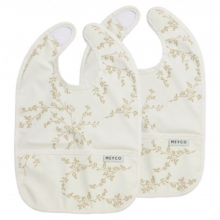 PACK 2 BABEROS CON BOLSILLO  4-24m ME-BRANCHES SAND