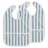 BIB W.COLLECTION TRAY 2 PACK  4-24m ME-FAT STRIPE JEANS BLUE