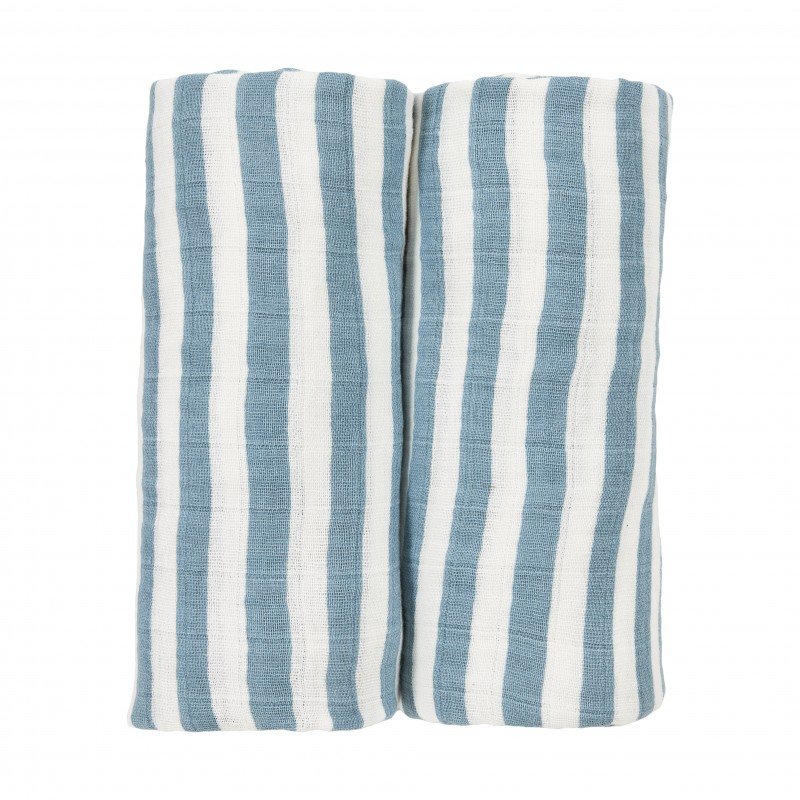 FACECLOTH 2-PACK 30x30 CM ME-FAT STRIPE JEANS BLUE