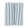 PACK 2 TOALLAS FACIALES 30x30 CM ME-FAT STRIPE JEANS BLUE