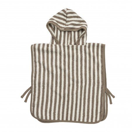 BATH PONCHO 1-3 YEARS ME-FAT STRIPE TAUPE