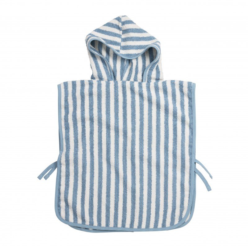 BATH PONCHO 1-3 YEARS ME-FAT STRIPE JEANS BLUE