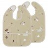 BIB W.COLLECTION TRAY 2 PACK  4-24m ME-FOREST ANIMALS SAND