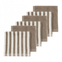 FACECLOTH 6-PACK 30x30 CM ME-FAT STRIPE TAUPE