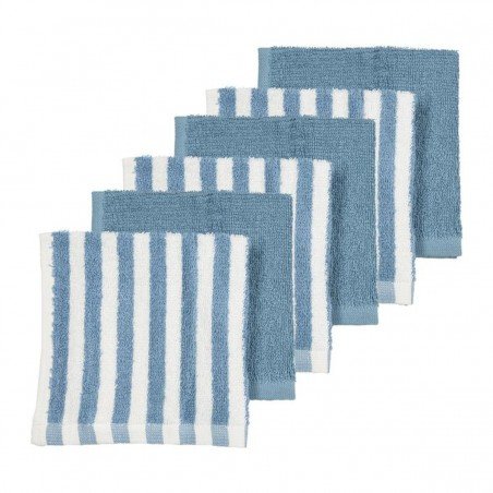 PACK 6 TOALLA FACIALES 30x30 CM ME-FAT STRIPE JEANS BLUE