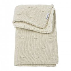 COTTON BLANKET CRIB 100x150 CM ME-KNOTS TEDDY SOFT SAND
