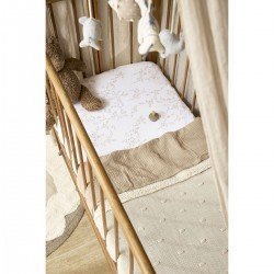 COTTON BLANKET CRIB 100x150 CM ME-KNOTS TEDDY SOFT SAND