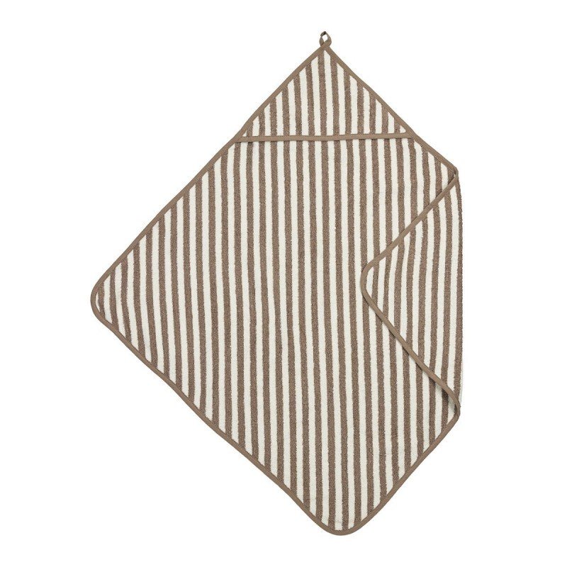 TERRY BATHCAPE 75x75 CM ME-FAT STRIPE TAUPE