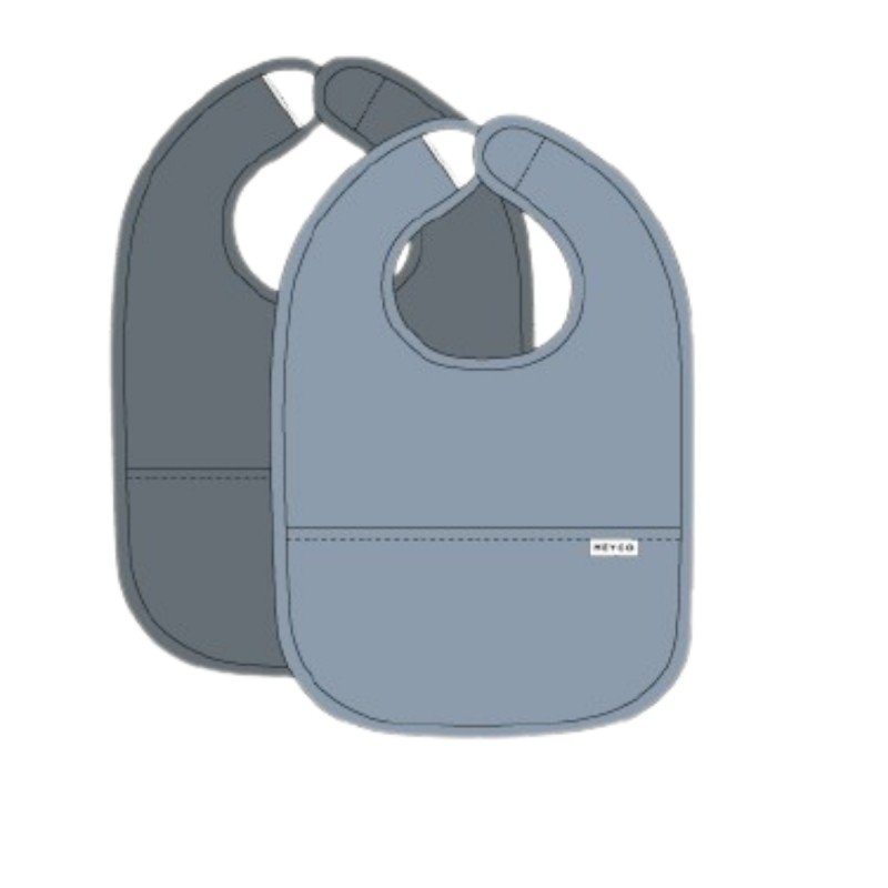 PACK 2 BABEROS CON BOLSILLO  4-24m ME-UNI D.GREY B/J.BLUE