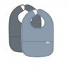 PACK 2 BABEROS CON BOLSILLO  4-24m ME-UNI D.GREY B/J.BLUE
