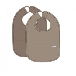 PACK 2 BABEROS CON BOLSILLO  4-24m ME-UNI D.TAUPE/TAUPE