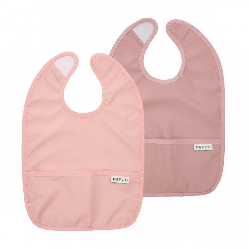 PACK 2 BABEROS CON BOLSILLO  4-24m ME-UNI P.PINK/S.ROSE