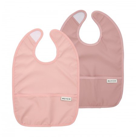 PACK 2 BABEROS CON BOLSILLO  4-24m ME-UNI P.PINK/S.ROSE