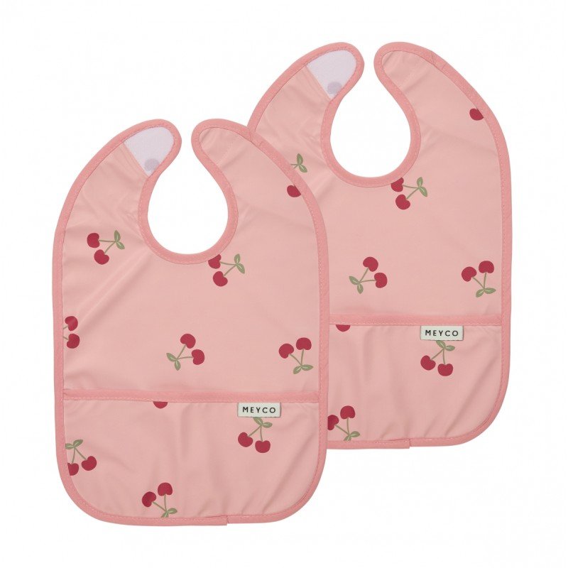 PACK 2 BABEROS CON BOLSILLO  4-24m ME-CHERRY SOFT ROSE