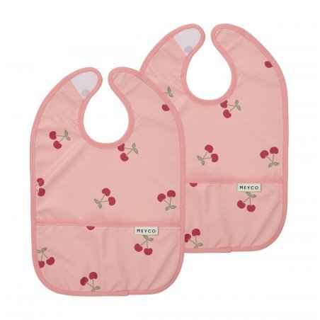 PACK 2 BABEROS CON BOLSILLO  4-24m ME-CHERRY SOFT ROSE