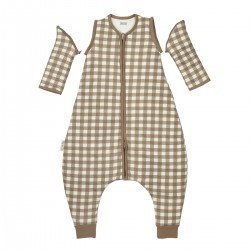 KNIT S.OVER JUMP.D.SLEE.TOG2.5 80 CM ME-VICHY SQUARE DARK TAUPE