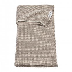 COTTON BLANKET CRIB 75x100 CM ME-STRIPE D.TAUPE/NAT.