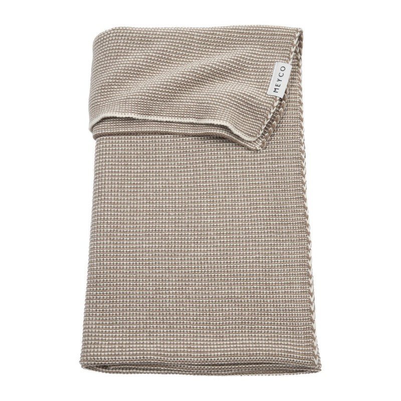 COTTON BLANKET CRIB 75x100 CM ME-STRIPE D.TAUPE/NAT.