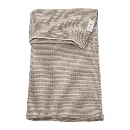 COTTON BLANKET CRIB 75x100 CM ME-STRIPE D.TAUPE/NAT.