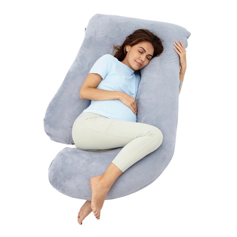 ALMOHADA LACTANCIA FORMA U PP101 46x46x15 CM GRIS TERCIOPELO