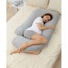 ALMOHADA LACTANCIA FORMA U PP101 46x46x15 CM GRIS TERCIOPELO