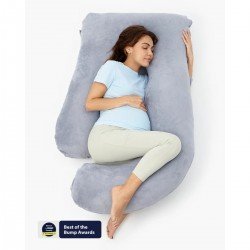 U-SHAPED NURSING PILLOW PP101 46x46x15 CM VELVET GREY