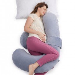 F-SHAPED NURSING PILLOW PP006 35x25x13 CM GREY