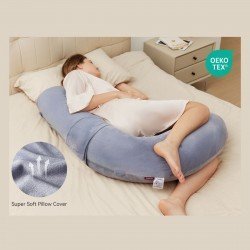 ALMOHADA LACTANCIA FORMA F PP006 35x25x13 CM GRAU