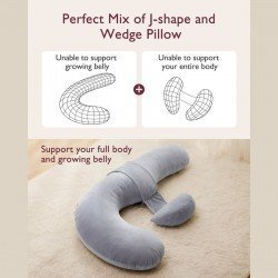 ALMOHADA LACTANCIA FORMA F PP006 35x25x13 CM GRIS