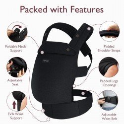 MOCHILA PORTABEBÉS MO-PURE HUG UNICO NEGRO