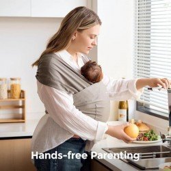 FULAR PORTABEBÉS WRAP MO-HANDS FREE UNICO CAFÉ OSCURO